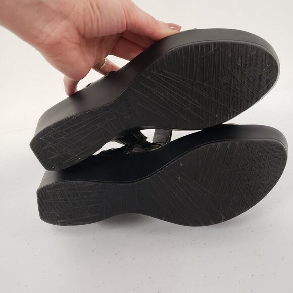 Naot Womens Metallic Wedge Sandals Size US 8.5 EU 39 Slip On Boho Festival Club - Picture 6 of 12